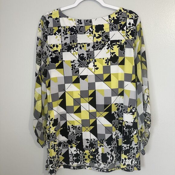 JM Collection Women’s Size L Multicolor Studded 3/4 Sleeves Blue Green - Picture 2 of 13